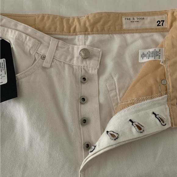 NWT Rag & Bone Engineer Jean Worn White Button Fly - Picture 10 of 13